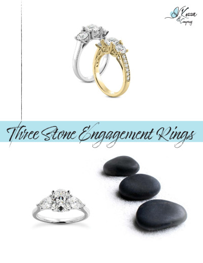 Casted Three Stone Engagement Rings | kozza.com