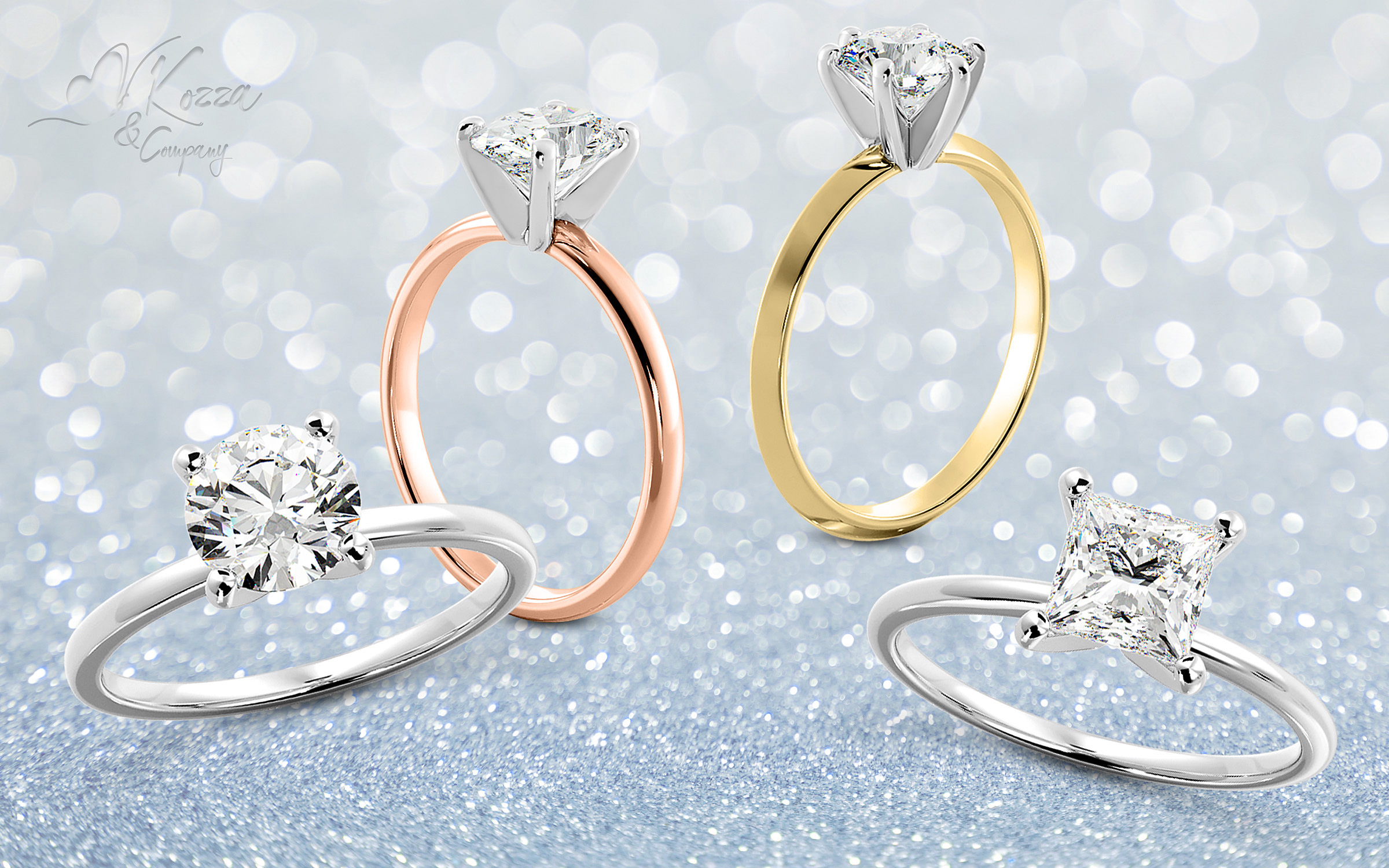 Die-Struck Solitaire Engagement Rings Kozza